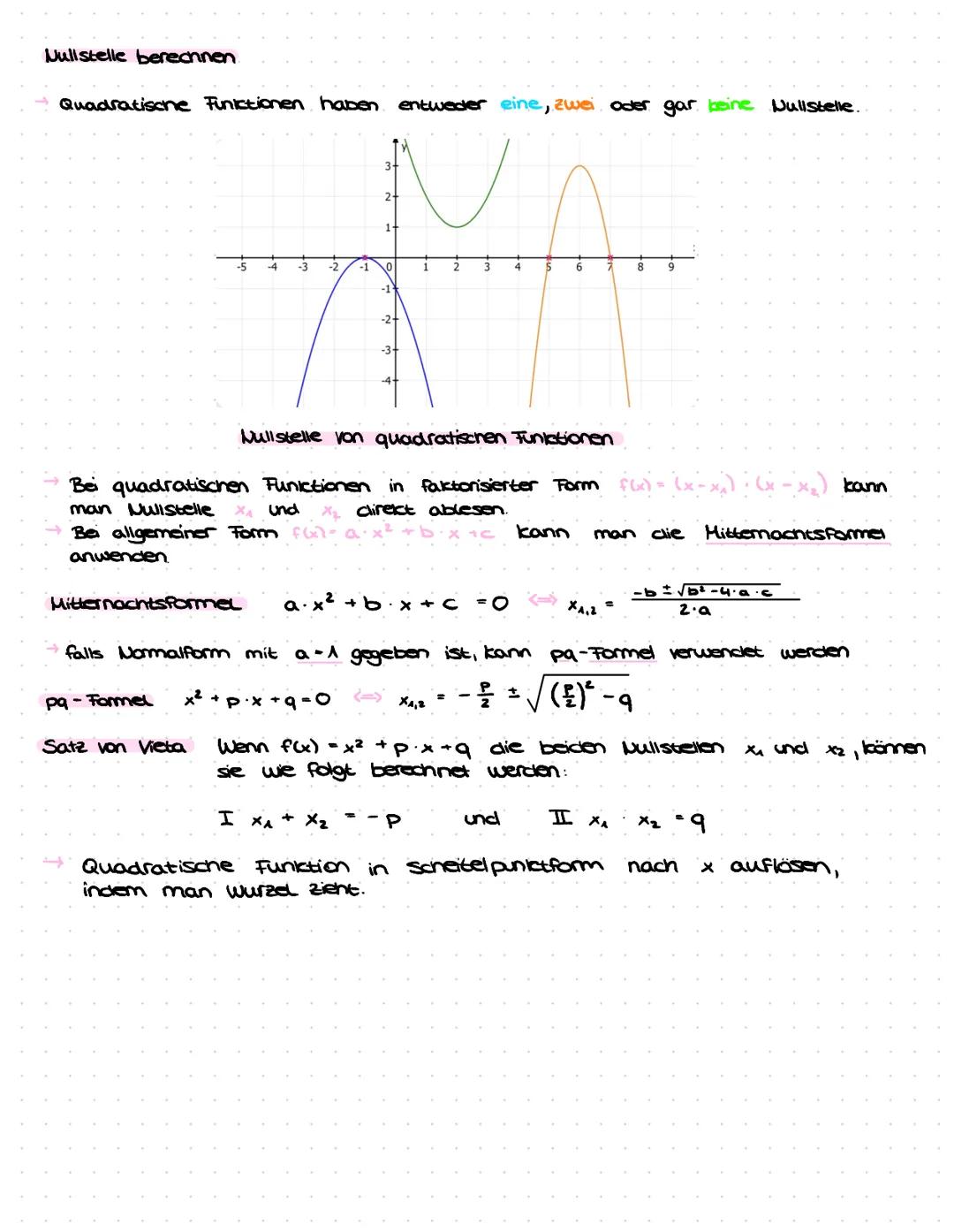 QUADRATISCHE FUNKTIONEN
Quadratische Funktionen erkennt man.
Graph einer quadratischen Funktion: Parabel
-6 -5 -4 -3 -2
-1
1-
-6 -5 -4
0
Nor