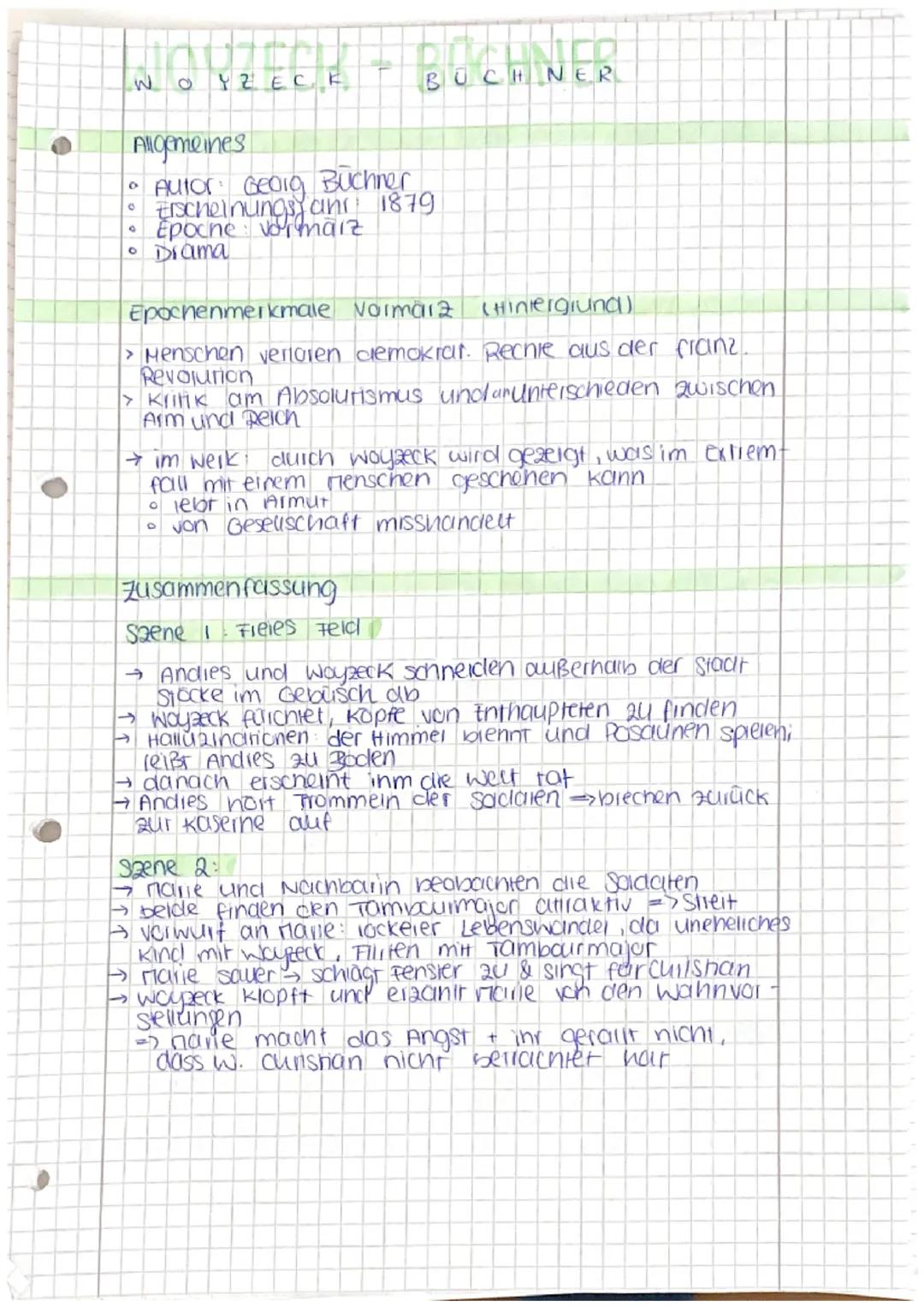 # WOYZECK - BUCH NER
Allgemeines
* Aulor Georg Buchner
* Erscheinungsani 1879
* Epocne varmaiz
* Diama
Epochenmerkmale Vormarz (Hintergrun