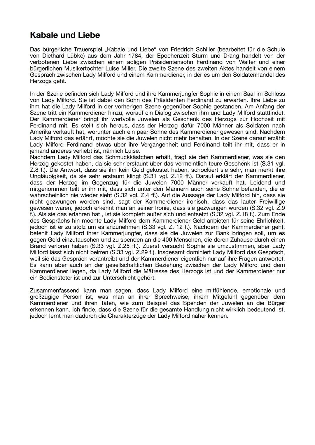 # Kabale und Liebe
Das bürgerliche Trauerspiel „Kabale und Liebe" von Friedrich Schiller (bearbeitet für die Schule
von Diethard Lübke) aus