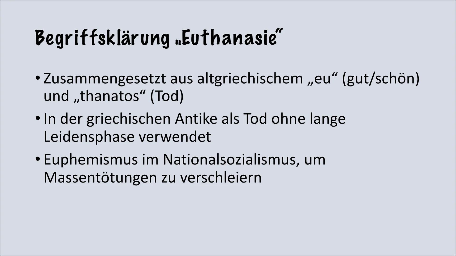 Euthanasieprogramm
Te Gliederung
●
• Begriffsabstammung
●
• Abstufung der Menschen
●
Hauptakteure
●
• Runderlass 18. August 1939
Aktion T4
E