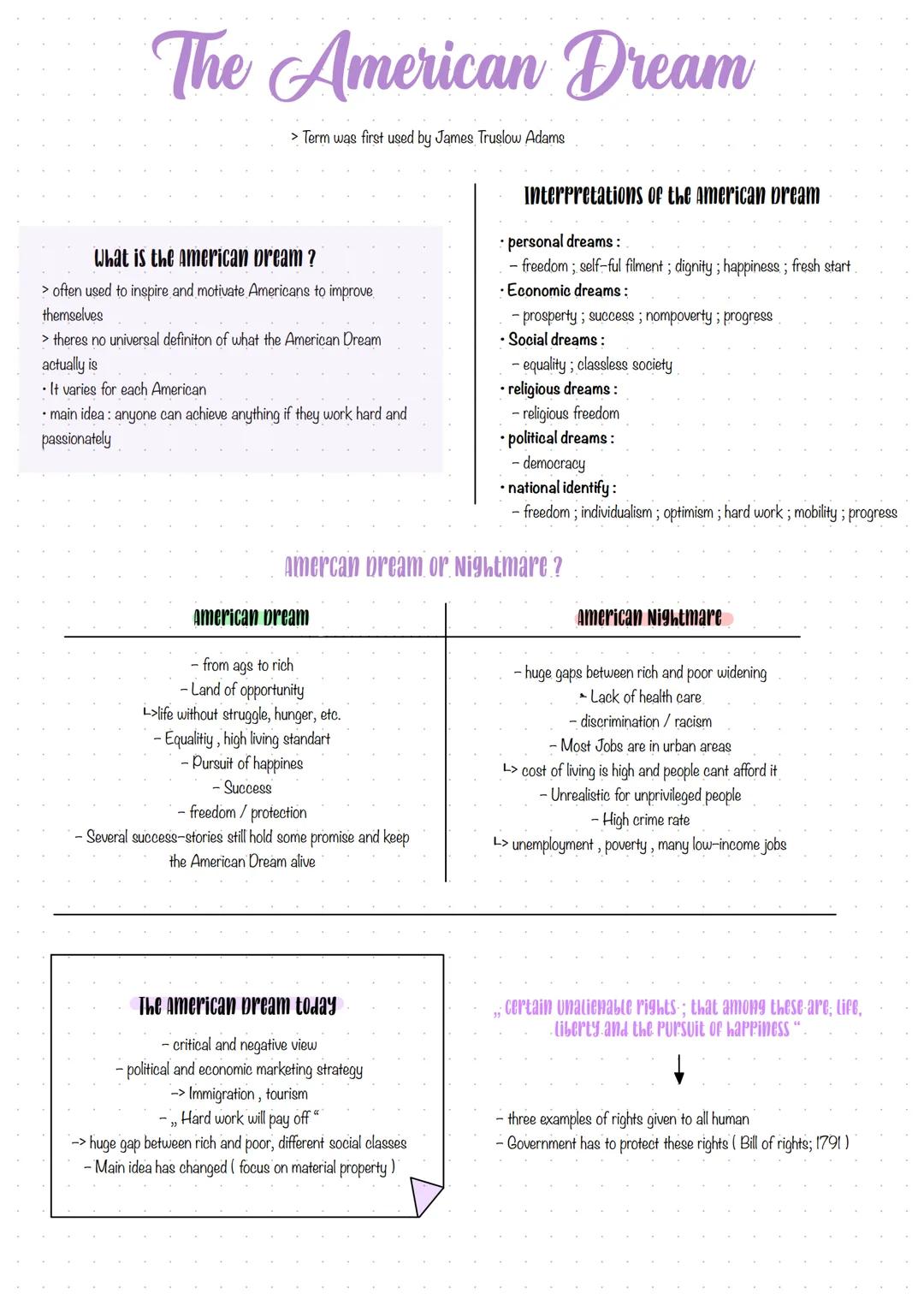 # The American Dream
> Term was first used by James Truslow Adams
## What is the American bream?
> often used to inspire and motivate Ameri