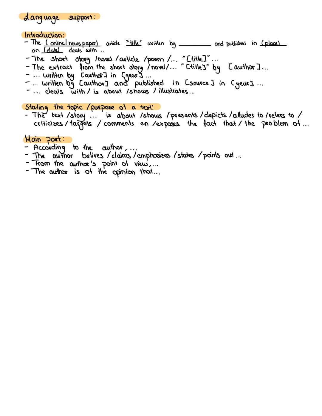 Summary
someone who has not
is about. The readers
you go
into detail; instead they want
Therefore , a written summary only gives
about and t