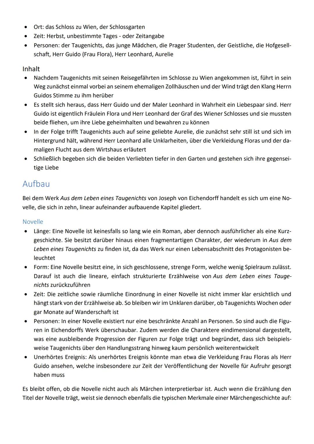 Aus dem Leben eines Taugenichts -
Joseph von Eichendorff
Übersicht
Die von Joseph Freiherr von Eichendorff verfasste Novelle Aus dem Leben e