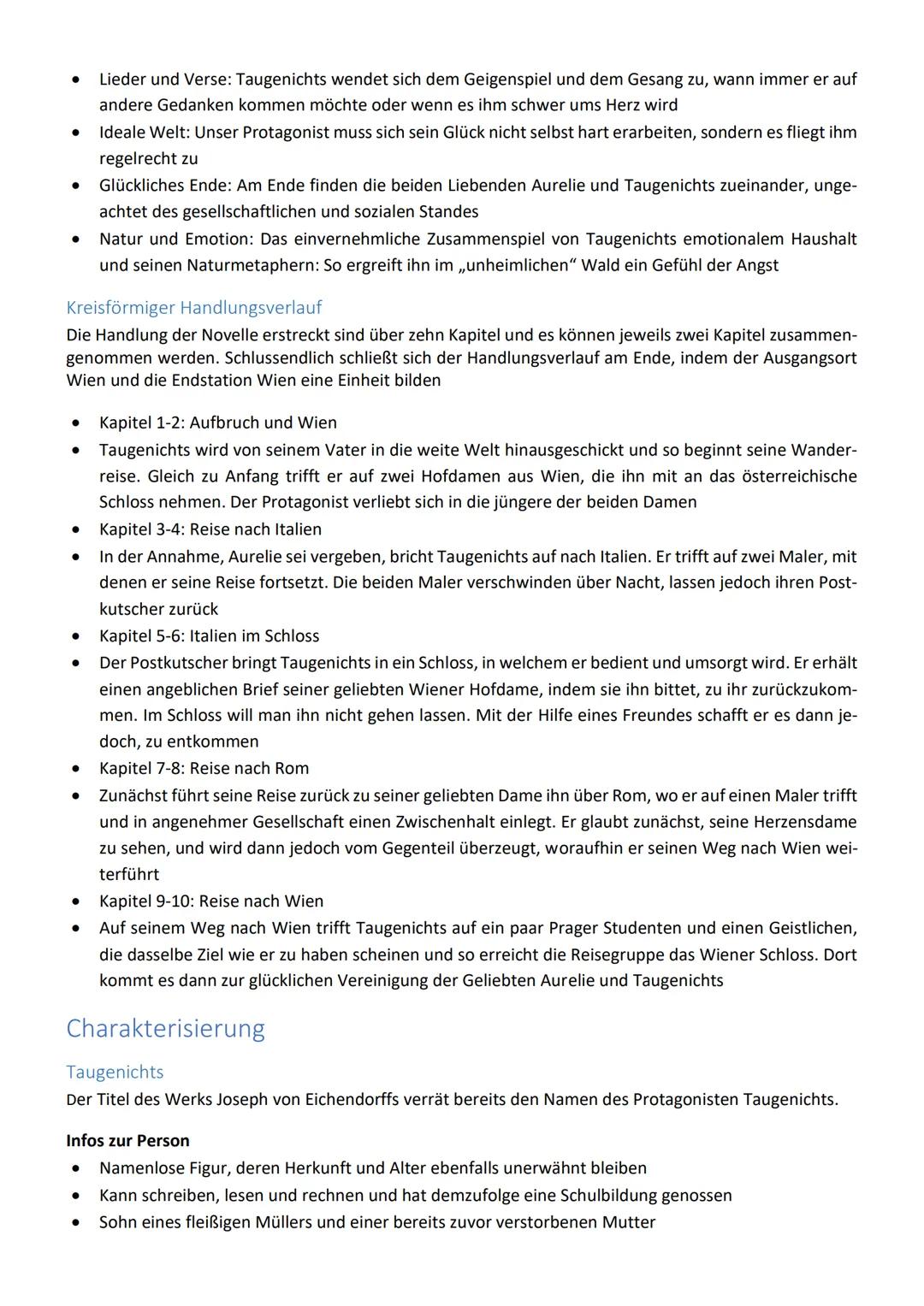 Aus dem Leben eines Taugenichts -
Joseph von Eichendorff
Übersicht
Die von Joseph Freiherr von Eichendorff verfasste Novelle Aus dem Leben e