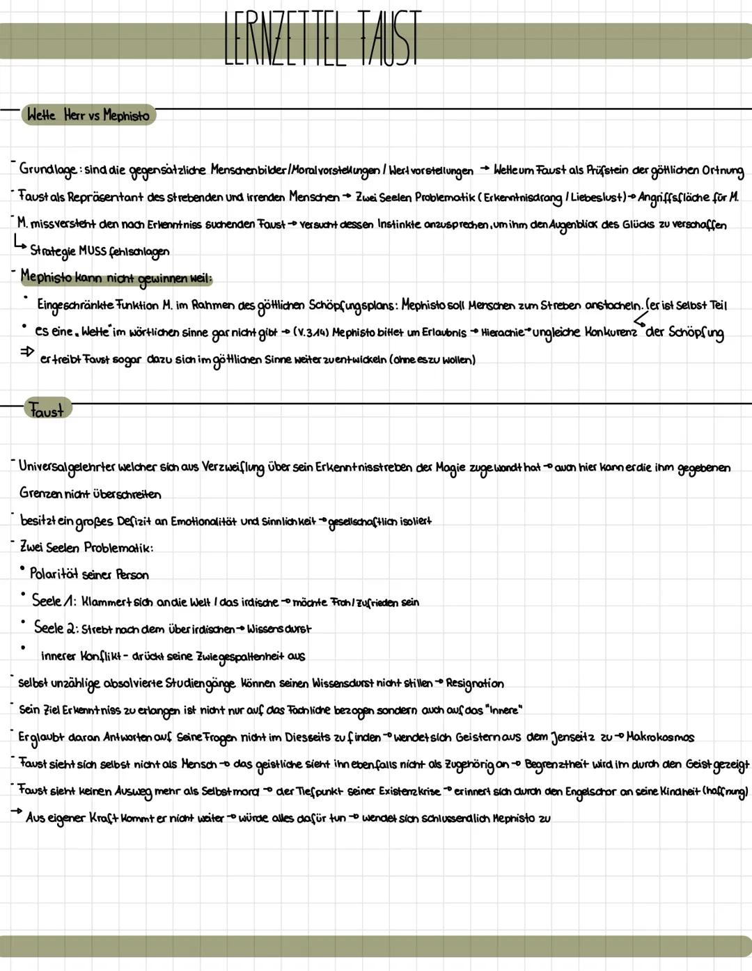 Mephisto
selbstcharakterisierung
LERNZETTEL TAUST
Sieht sich selbst als das Böse an (V. 1344)
"Ankläger der Menschen (V. 1346)
sieht sich se
