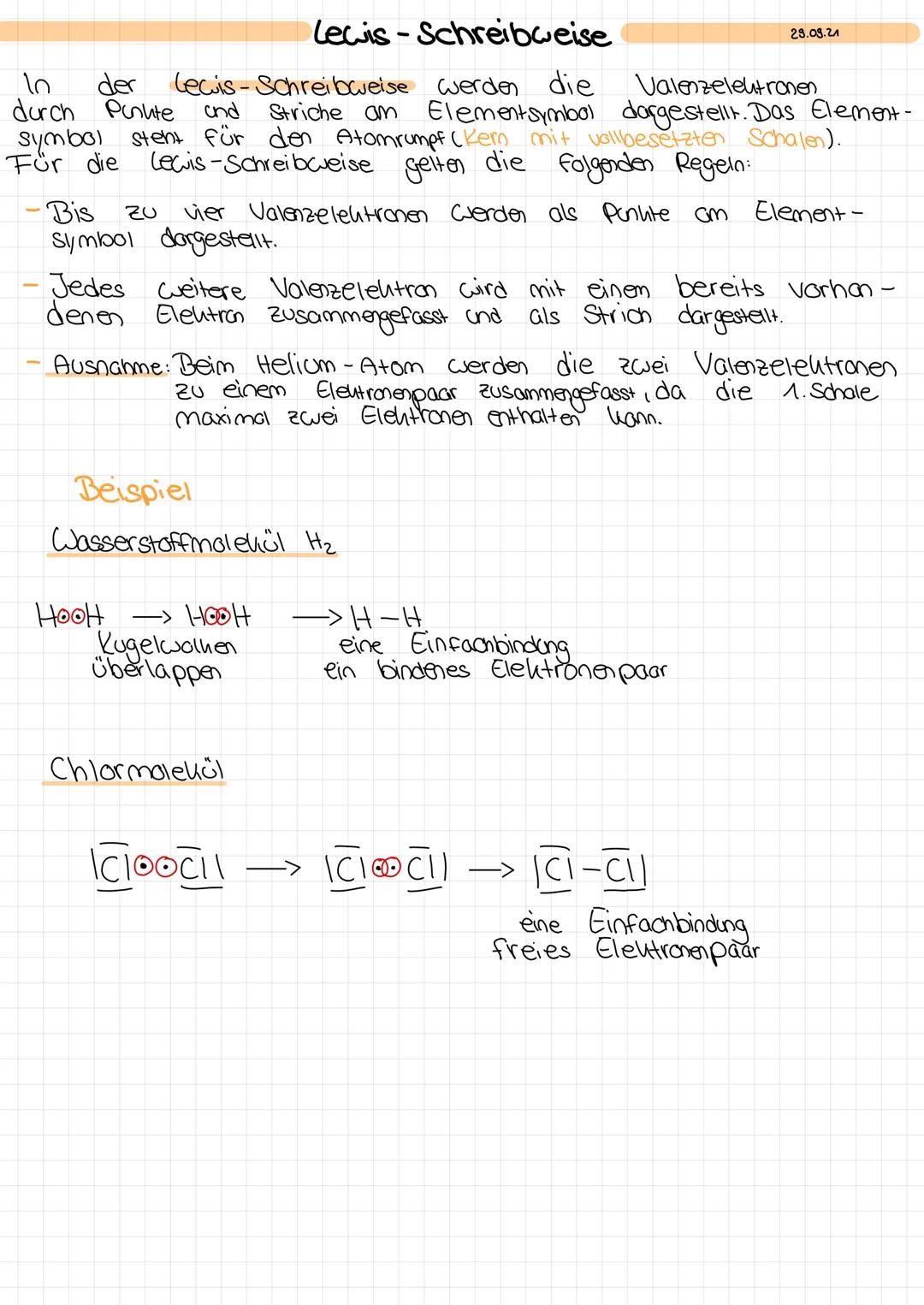 Lewis-Schreibweise
10
Lewis-Schreibweise werden die
Valenzeleutronen
and
Striche am
der
durch Punkte
Element symbol dargestellt. Das Element
