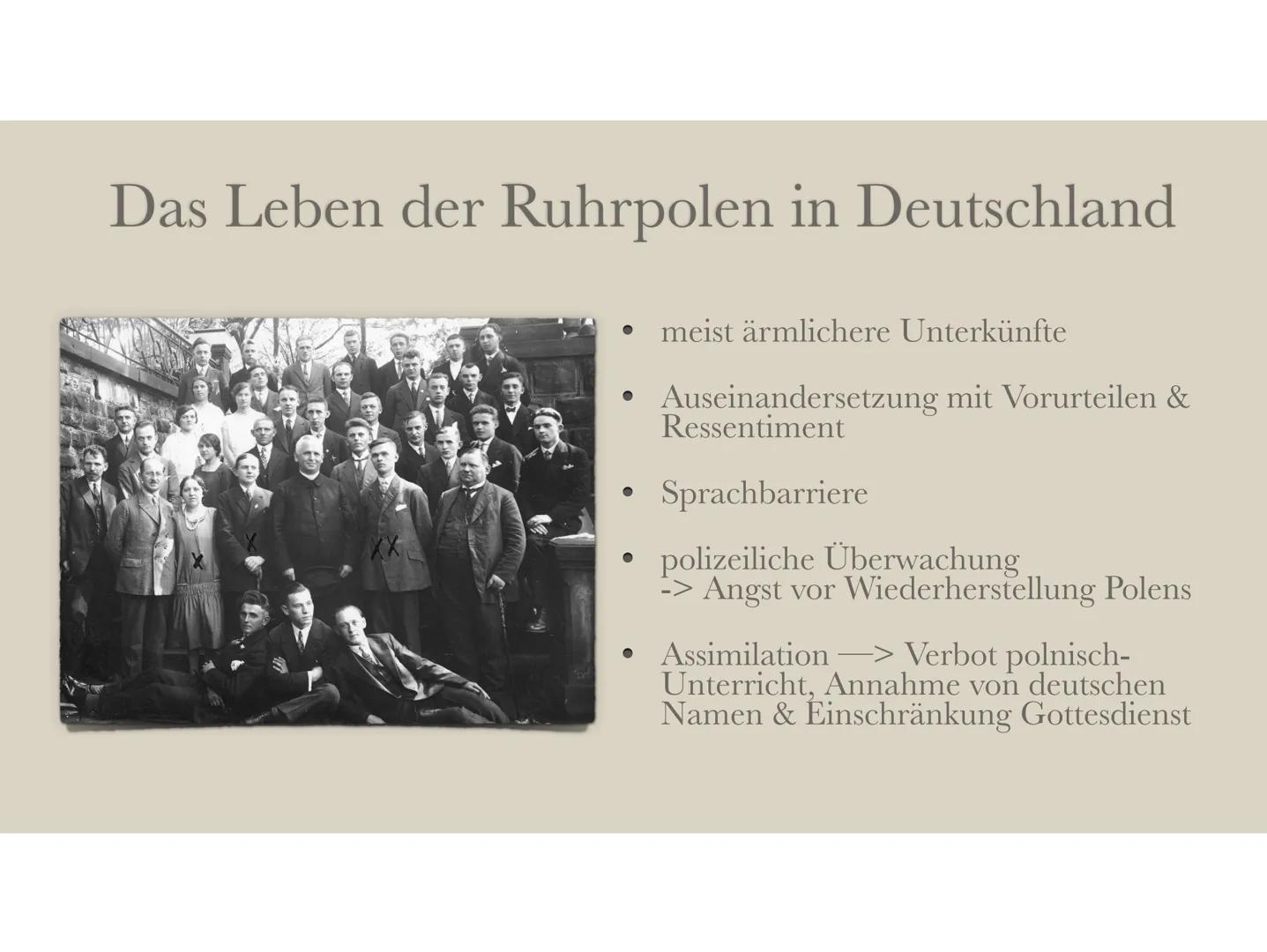 Die Ruhrpolen Inhaltsverzeichnis
1. Die Ursachen der Migration von Ruhrpolen
2. Das Leben von Ruhrpolen in Deutschland
3. Die Folgen der Mig