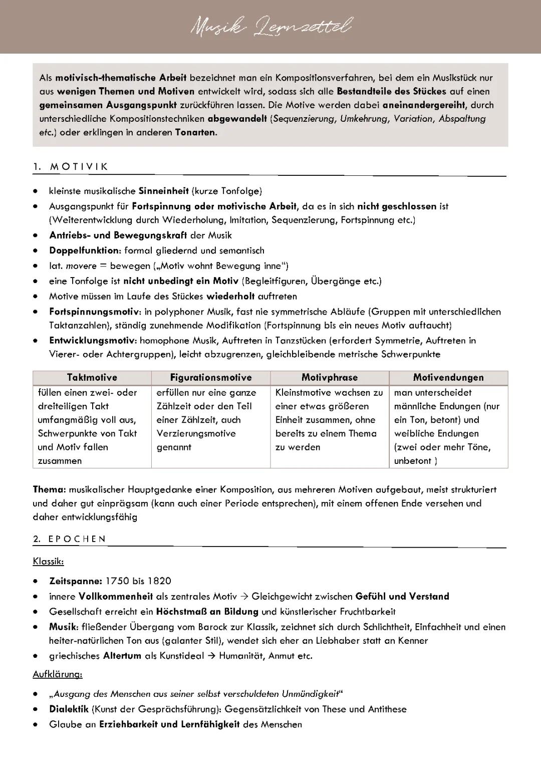 Motivisch-thematische Arbeit
