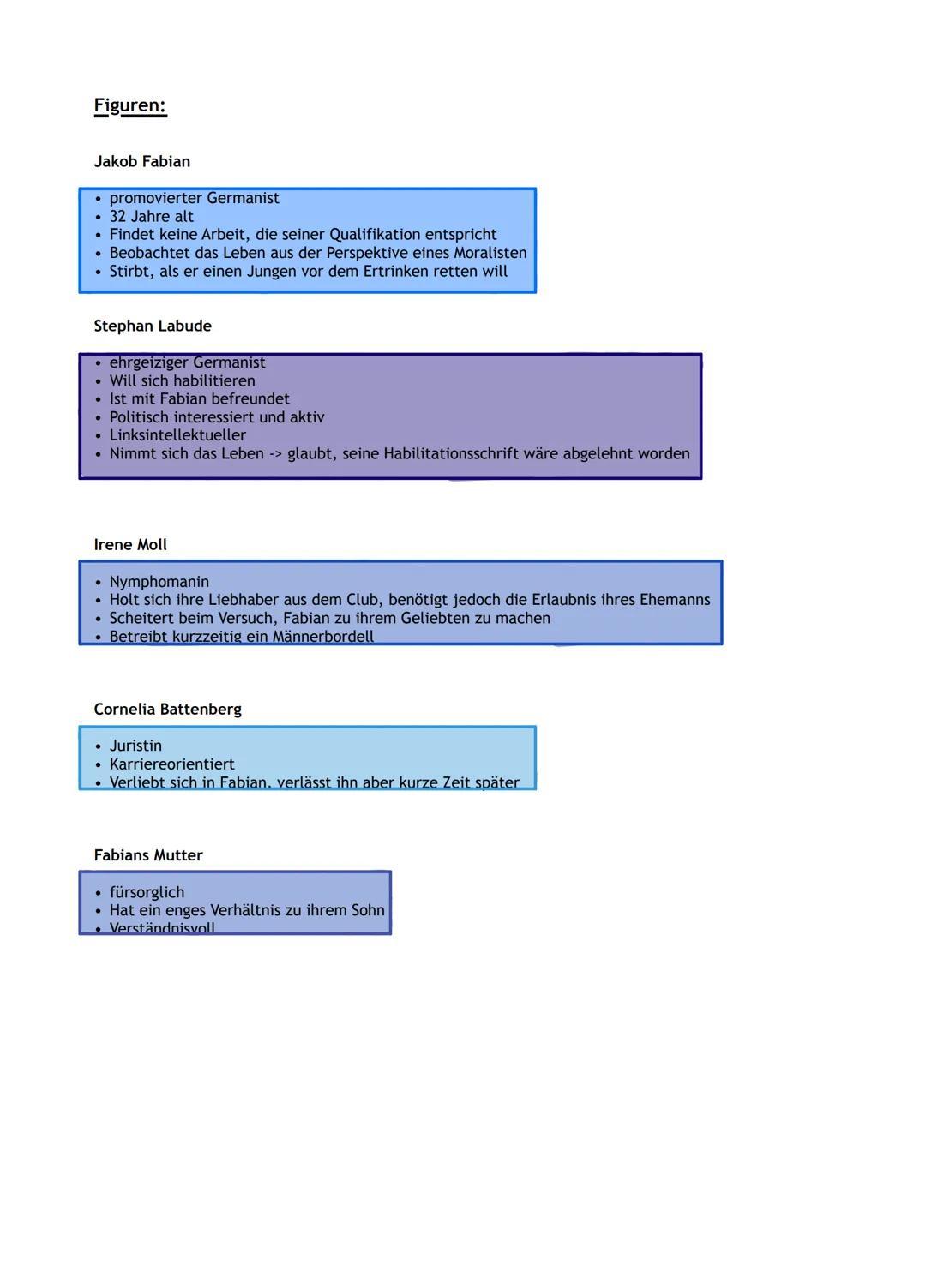 Romane:
• distanzierte Beobachtungsperspektive ->szenischer Charakter
• Fokus auf gesellschaftliche Umstände und den Zeitgeist
• Kurzer Zeit
