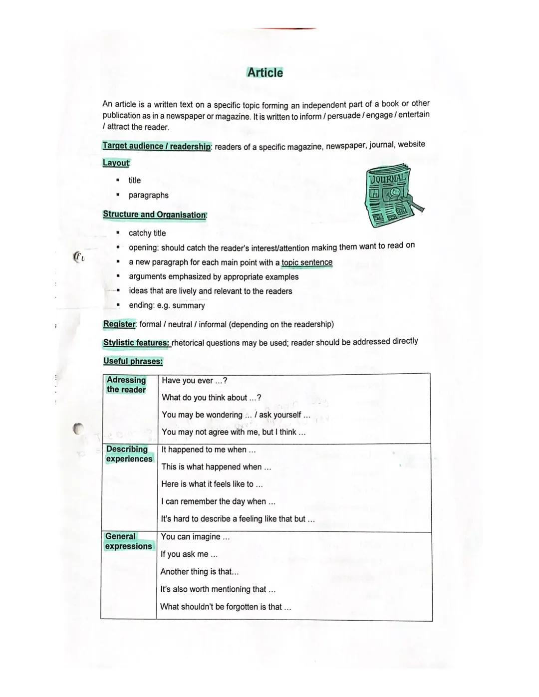 # Article
An article is a written text on a specific topic forming an independent part of a book or other
publication as in a newspaper or