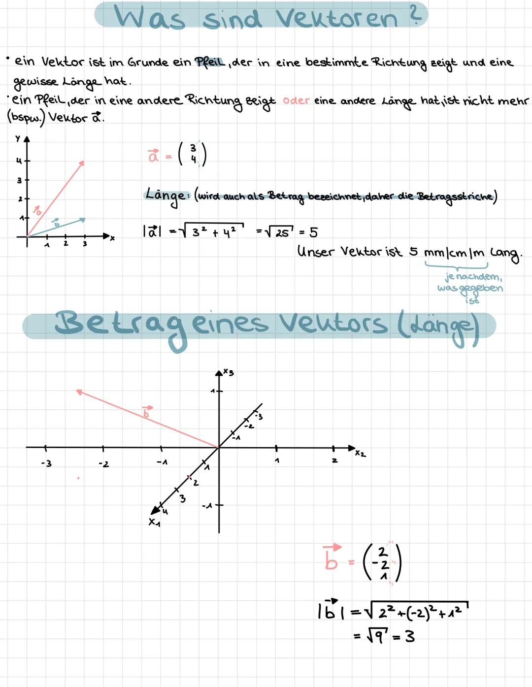 ein Vektor ist im Grunde ein Pfeil, der in eine bestimmte Richtung zeigt und eine
hat.
gewisse Länge
ein Pfeil, der in eine andere Richtung