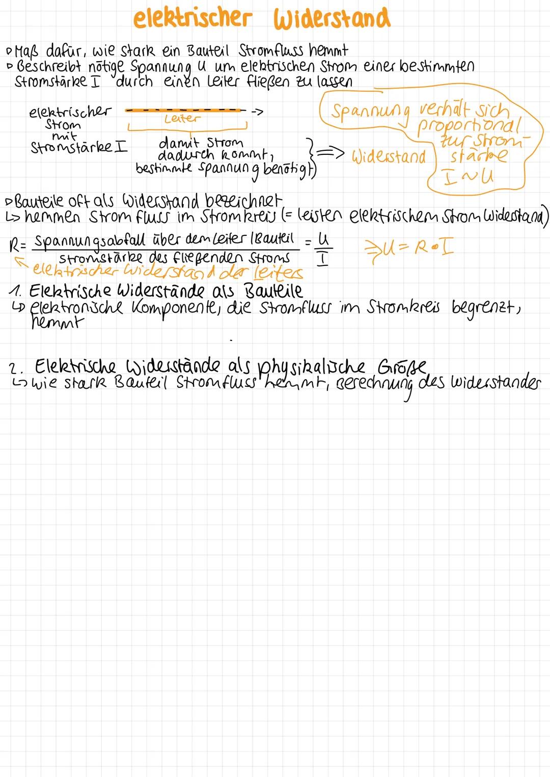 OHMsche Gesetz
D Gibt den Zusammenhang zwischen Strom, Spannung und Widerstand an
• Es besagt, wenn an einem Objekt eine Spannung angelegt w