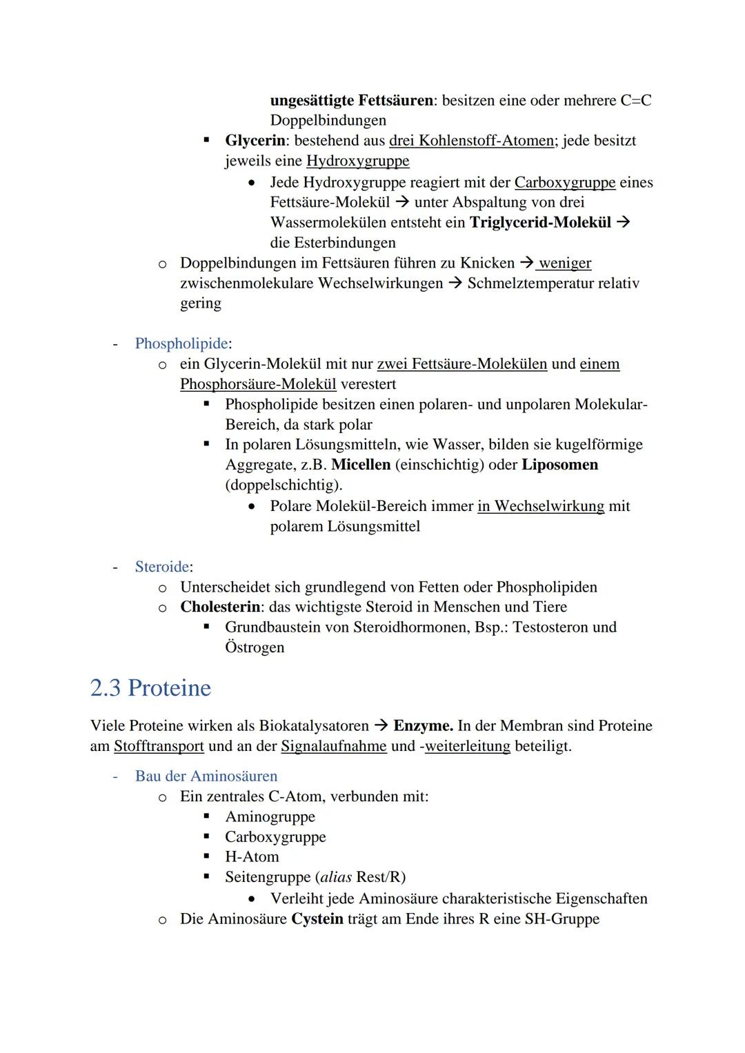 2 Inhaltsstoffe von Zellen
2.1 Biomoleküle
Definition: Organische Verbindungen, die in Lebewesen vorkommen. Enthalten vor
allem Kohlenstoff,