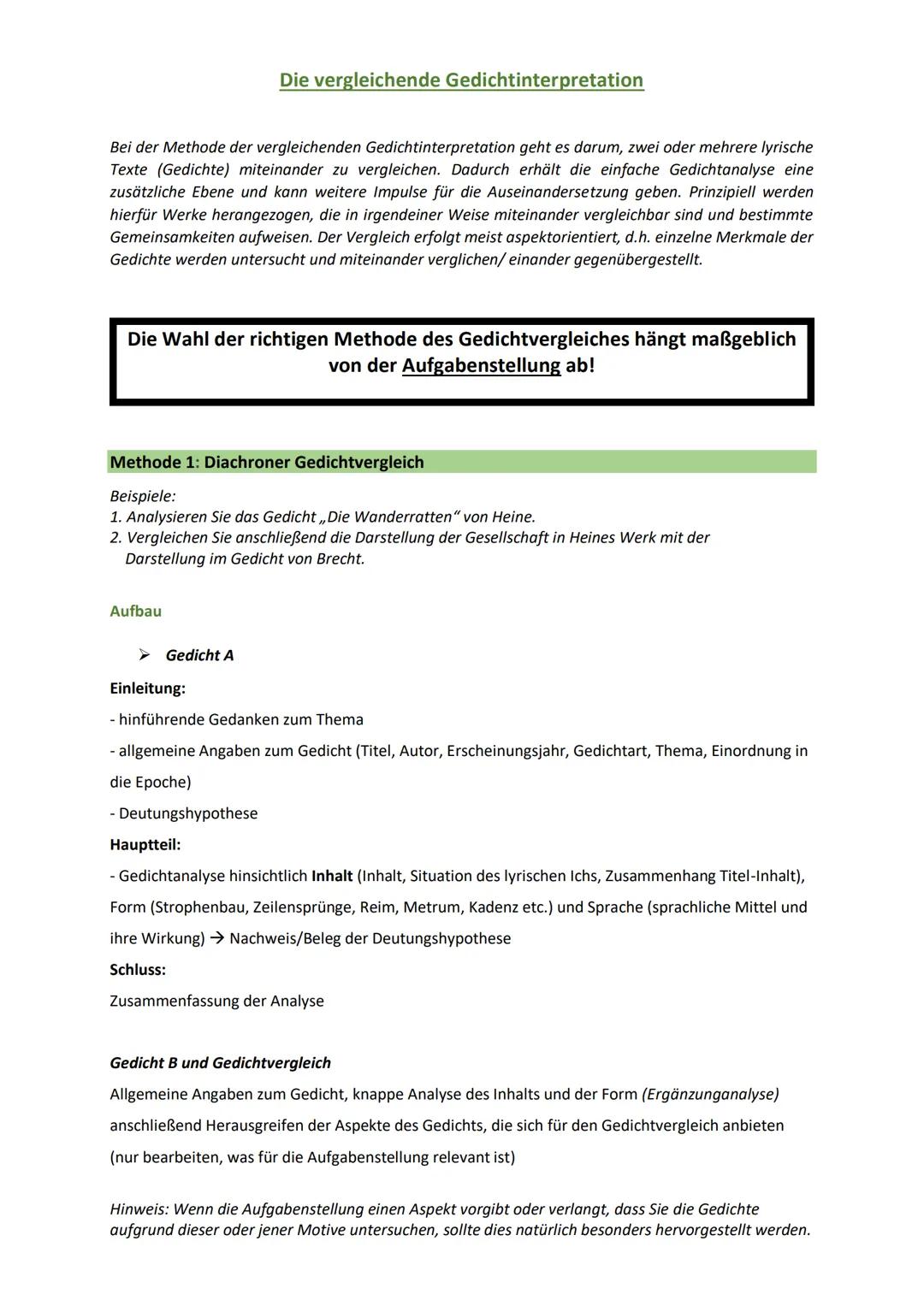 # Die vergleichende Gedichtinterpretation
Bei der Methode der vergleichenden Gedichtinterpretation geht es darum, zwei oder mehrere lyrisch