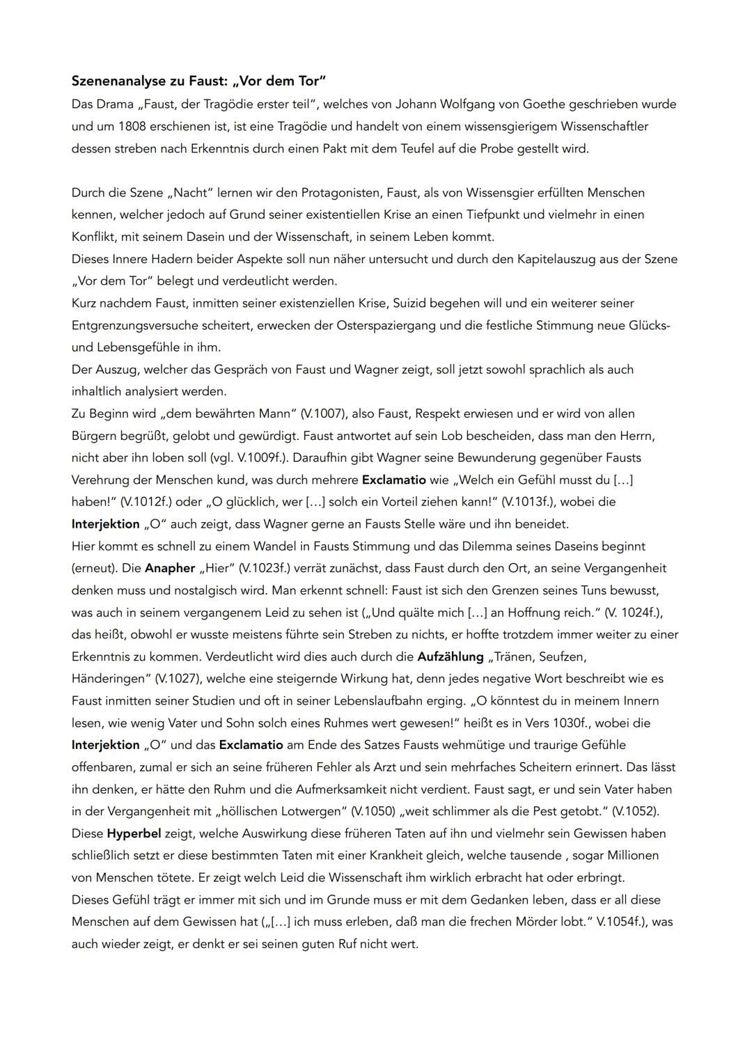 # Szenenanalyse zu Faust: „Vor dem Tor"
Das Drama „Faust, der Tragödie erster teil", welches von Johann Wolfgang von Goethe geschrieben wur