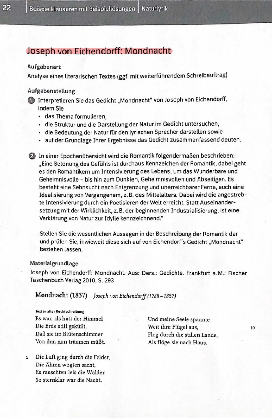 Joseph von Eichendorff- Mondnacht