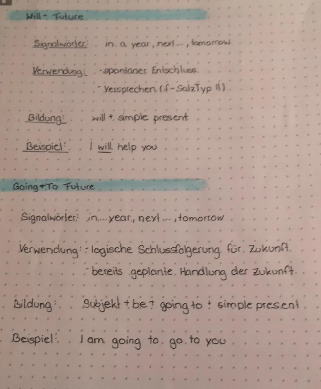 G
# Zeitformen
im Englischen
Simpel Present
Signalwörter: everyday, sometimes, always, often
Verwendung - Handlung in Gegenwart
- Fests