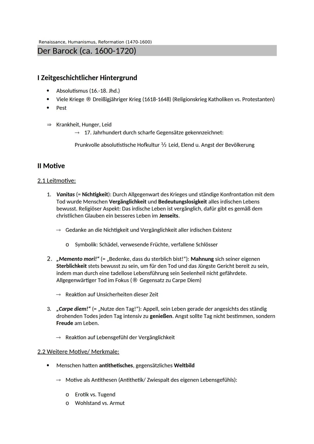 ALLE Literaturepochen - Abitur Lernzettel Deutsch