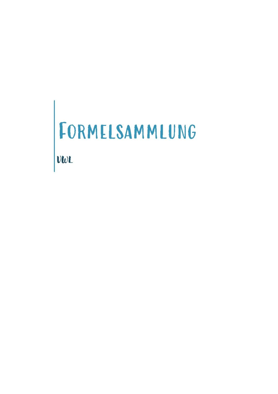 Formelsammlung VWl