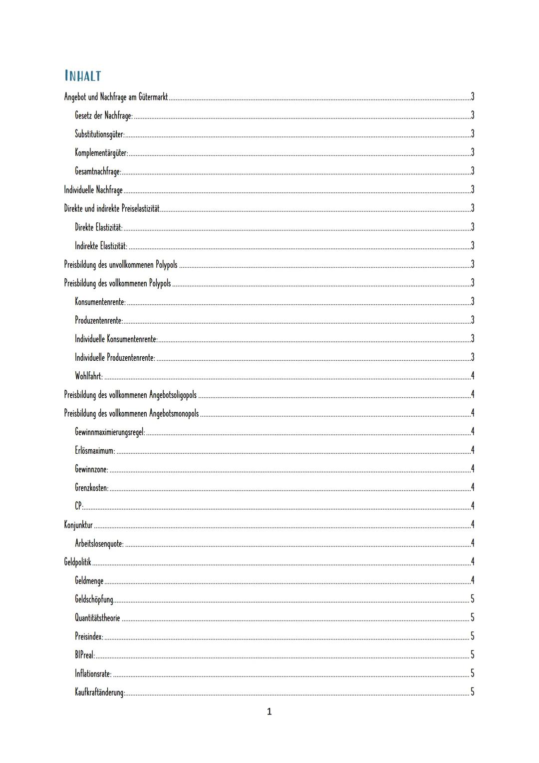 FORMELSAMMLUNG
VWL INHALT
Angebot und Nachfrage am Gütermarkt.
Gesetz der Nachfrage:.
Substitutionsgüter.
Komplementärgüter...
Gesamtnachfra