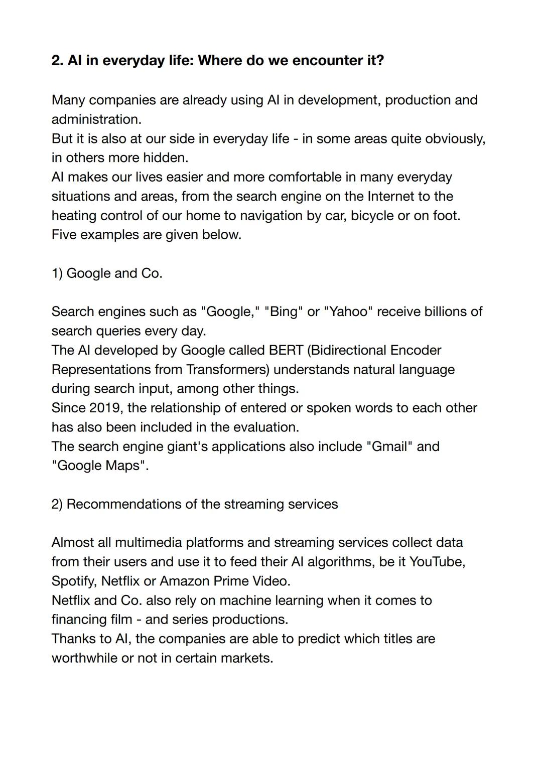 Contents:
Introduction
Page:
3
1. What is meant by artificial intelligence (AI)?
4
1.1 The weak Al
5
1.2 The strong Al
5
1.3 Comparison bet