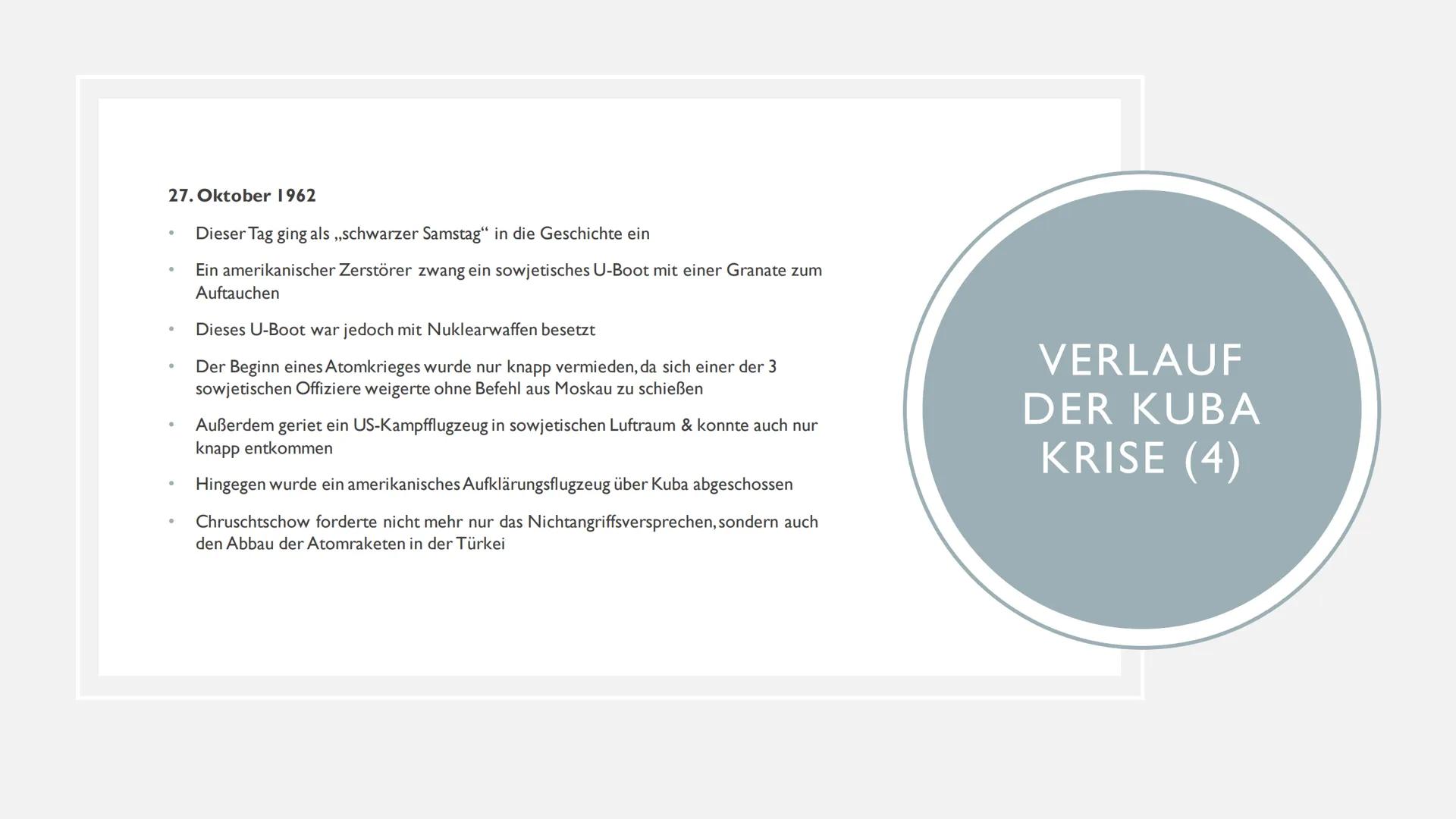 KUBA-KRISE • Entstehung der Kuba Krise
• Verlauf der Kuba Krise
• Lösung der Kuba Krise
• Folgen der Kuba Krise
INHALT ENTSTEHUNG
DER KUBA