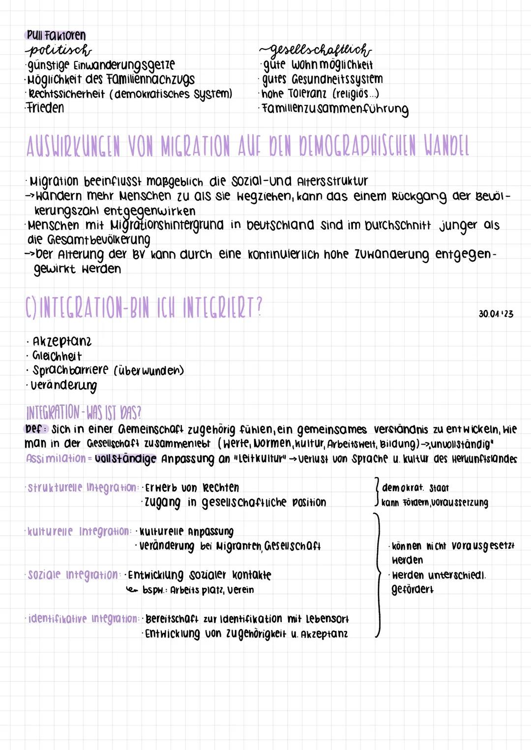 Migration und
Integration # Migration und Integration
- LINWANDERUNGSLAND DEUTSCHLAND?!
26.01.123
A) MIGRATION-WAS IST DAS?
bef: Migrati
